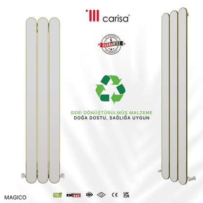 Carisa Magico Dikey Alüminyum Radyatör Modern Tasarım Beyaz - carisa