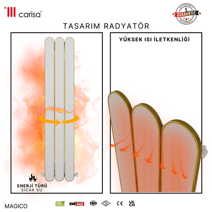 Carisa Magico Dikey Alüminyum Radyatör Modern Tasarım Beyaz - carisa