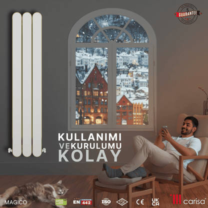 Carisa Magico Dikey Alüminyum Radyatör Modern Tasarım Beyaz - carisa