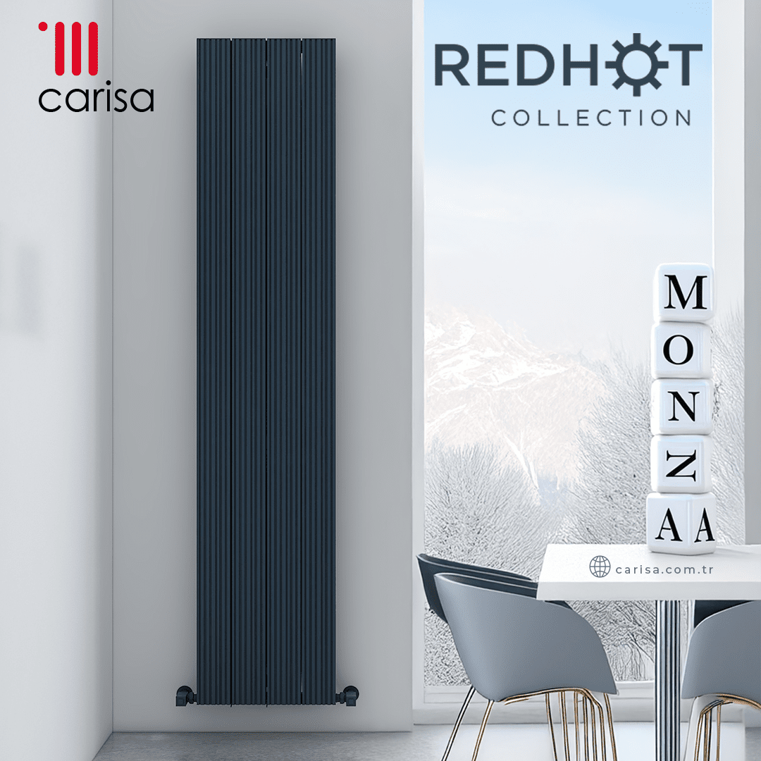 Carisa Monza Dikey Alüminyum Radyatör Modern Tasarım Antrasit - carisa