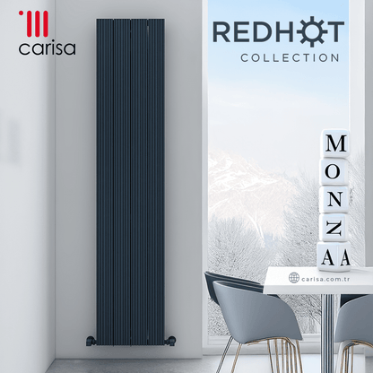 Carisa Monza Dikey Alüminyum Radyatör Modern Tasarım Antrasit - carisa