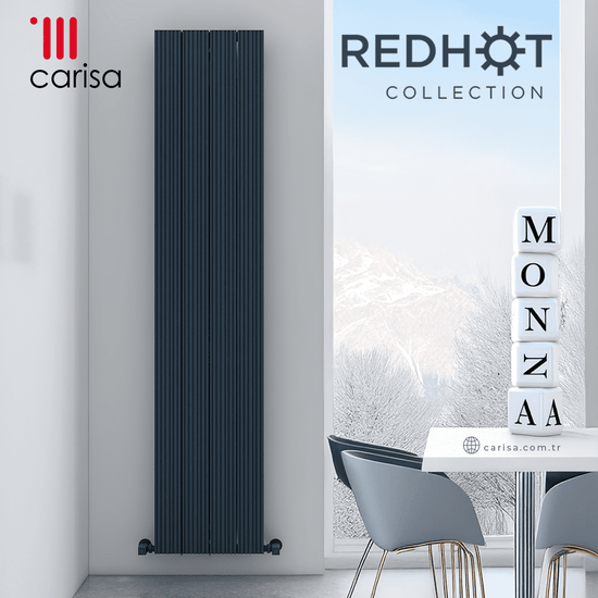 Carisa Monza Dikey Alüminyum Radyatör Modern Tasarım Antrasit - carisa