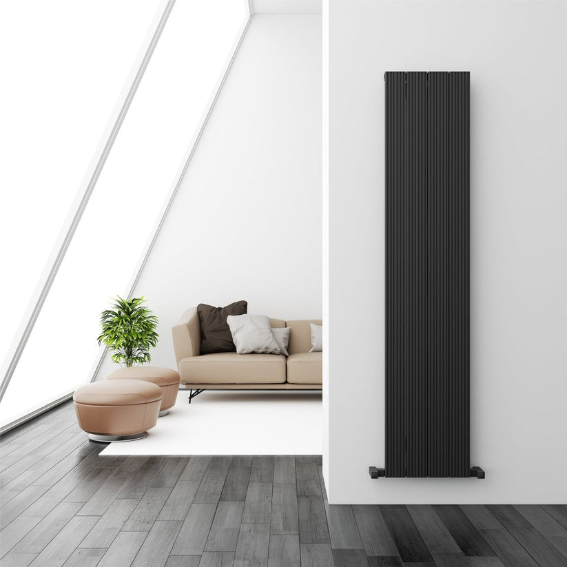 Carisa Monza Double Dikey Alüminyum Radyatör Modern Tasarım Siyah - carisa