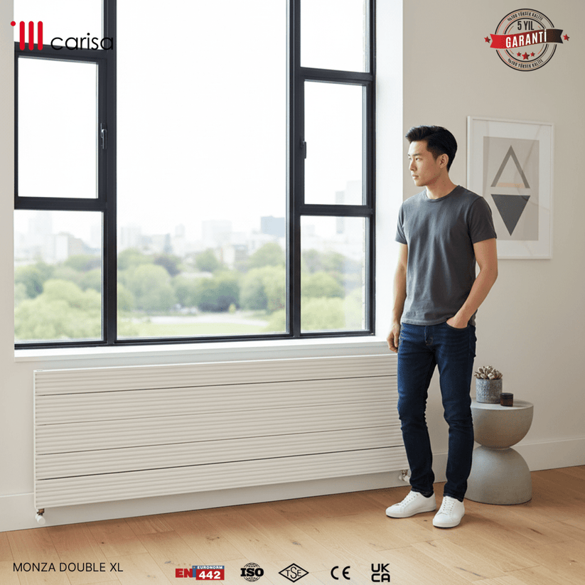 Carisa Monza Double Xl Yatay Alüminyum Radyatör Modern Tasarım Beyaz - carisa