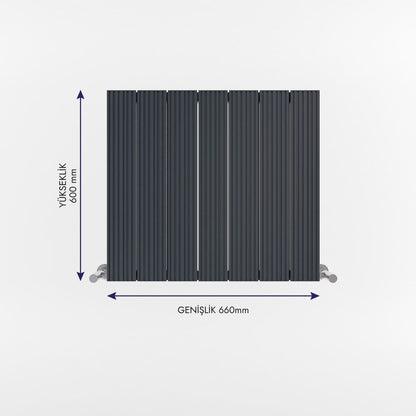 Carisa Monza Yatay Alüminyum Radyatör Modern Tasarım Antrasit - carisa