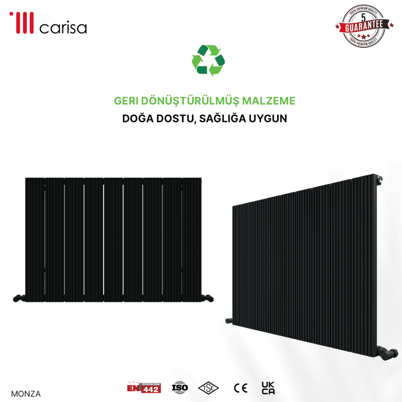 Carisa Monza Yatay Alüminyum Radyatör Modern Tasarım Antrasit - carisa