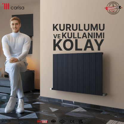 Carisa Monza Yatay Alüminyum Radyatör Modern Tasarım Antrasit - carisa