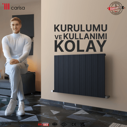 Carisa Monza Yatay Alüminyum Radyatör Modern Tasarım Antrasit - carisa