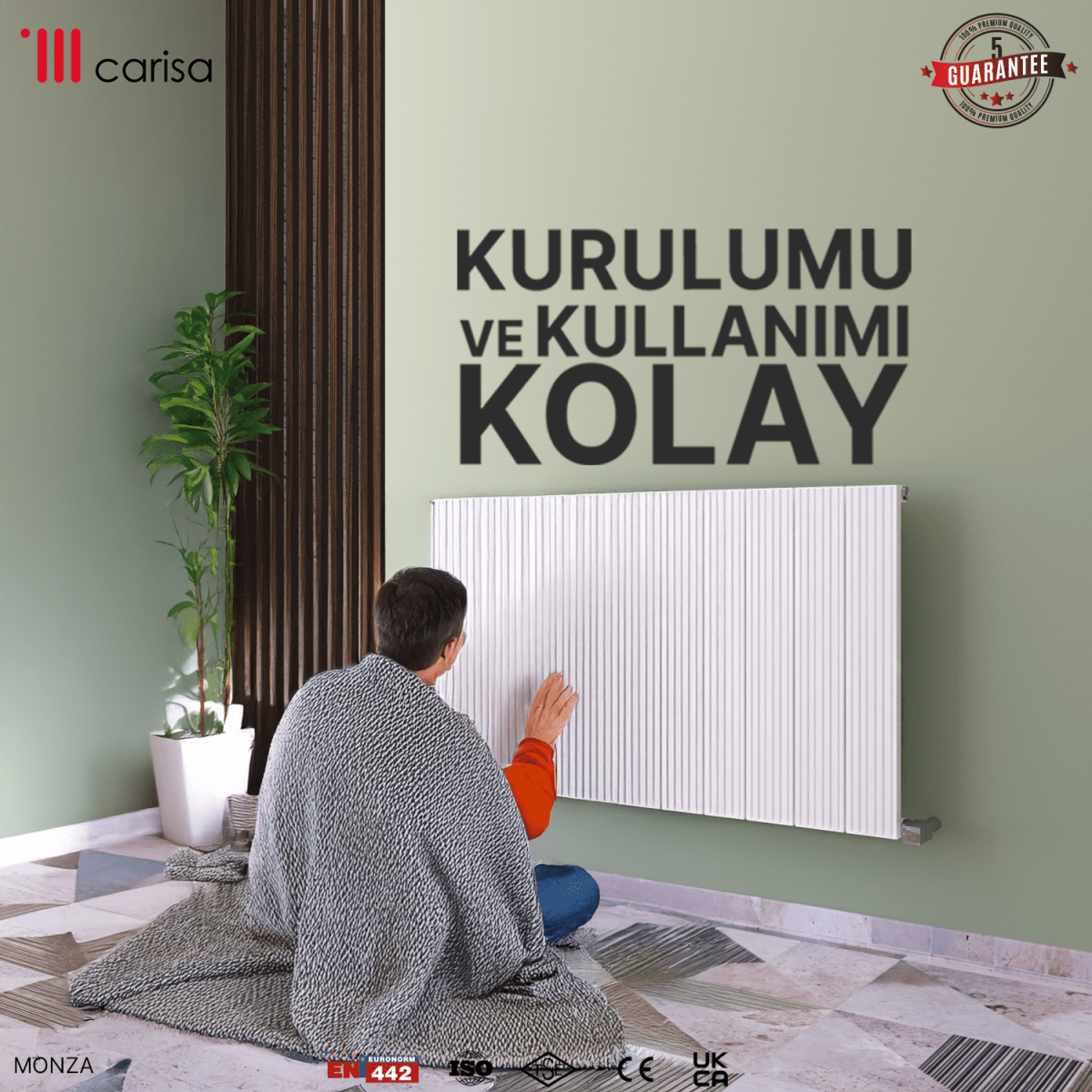 Carisa Monza Yatay Alüminyum Radyatör Modern Tasarım Beyaz - carisa