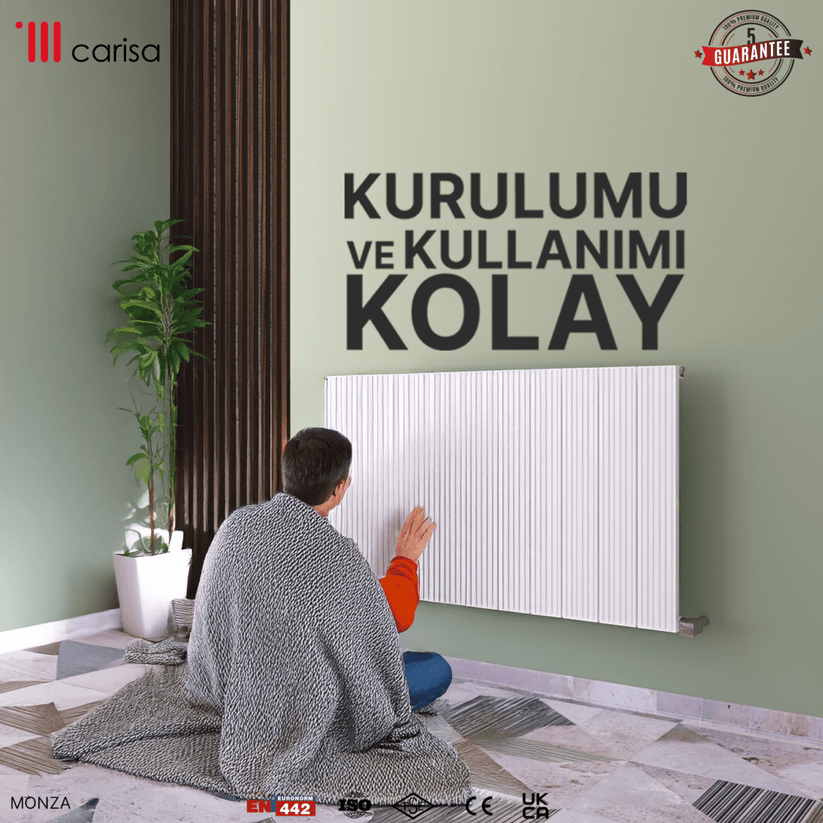Carisa Monza Yatay Alüminyum Radyatör Modern Tasarım Beyaz - carisa