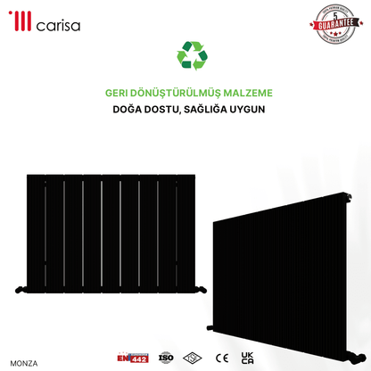 Carisa Monza Yatay Alüminyum Radyatör Modern Tasarım Siyah - carisa