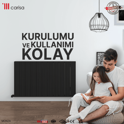 Carisa Monza Yatay Alüminyum Radyatör Modern Tasarım Siyah - carisa