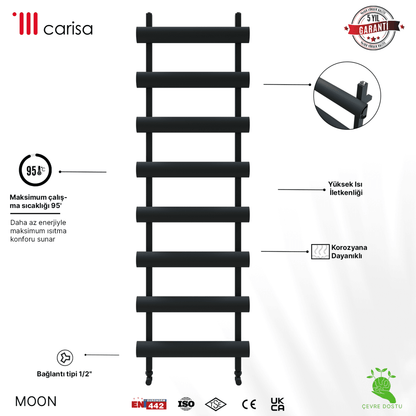 Carisa Moon Alüminyum Havlupan Modern Tasarım Siyah - carisa
