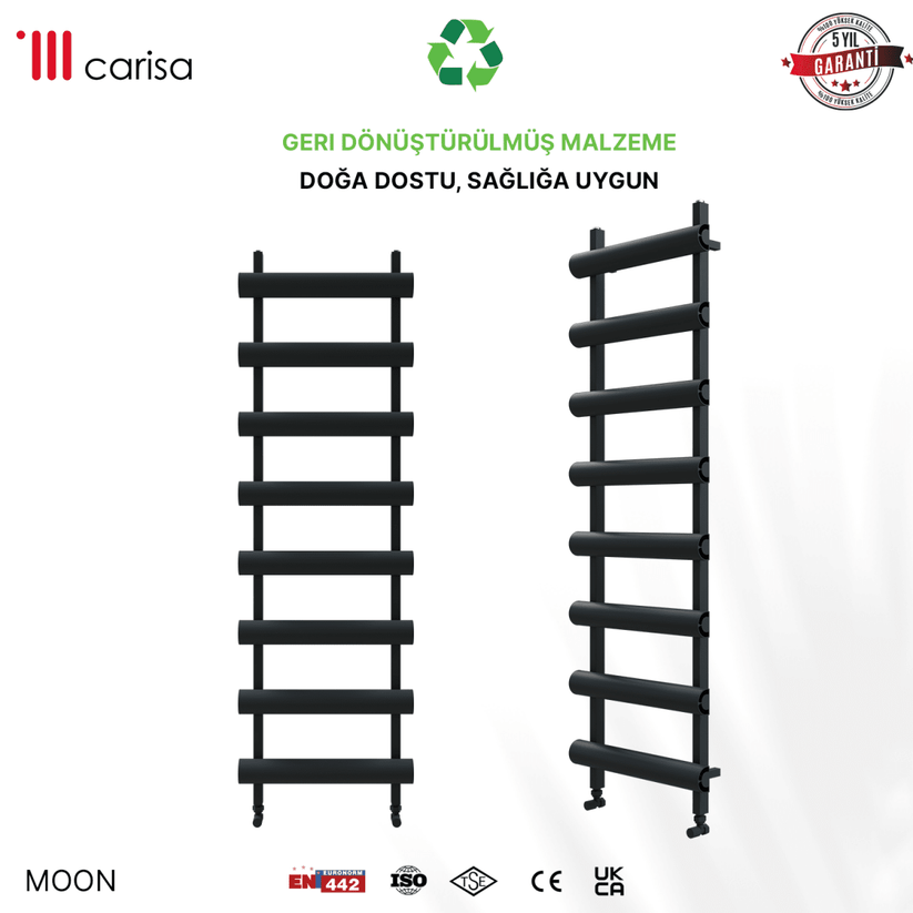 Carisa Moon Alüminyum Havlupan Modern Tasarım Siyah - carisa