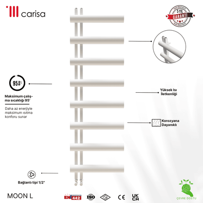 Carisa Moon L Alüminyum Havlupan Modern Tasarım Beyaz - carisa
