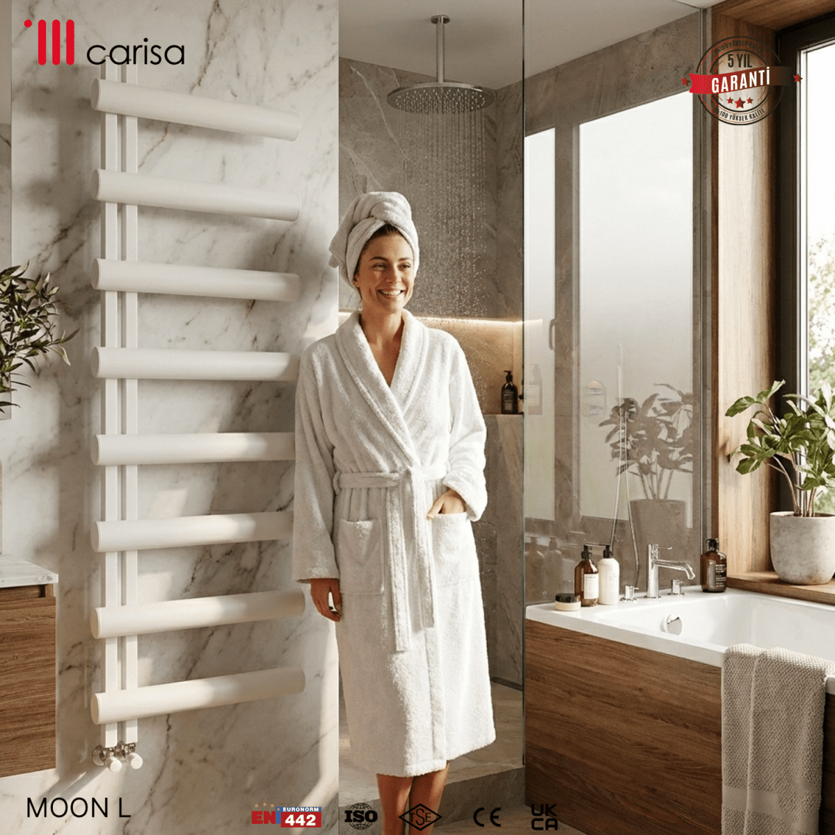 Carisa Moon L Alüminyum Havlupan Modern Tasarım Beyaz - carisa