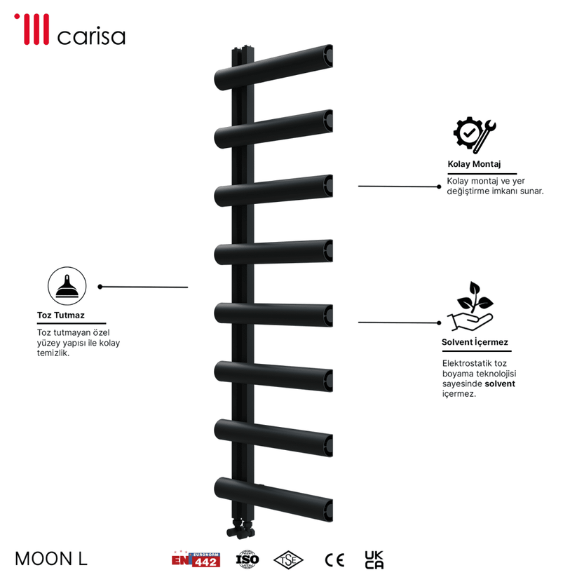 Carisa Moon L Alüminyum Havlupan Modern Tasarım Siyah - carisa