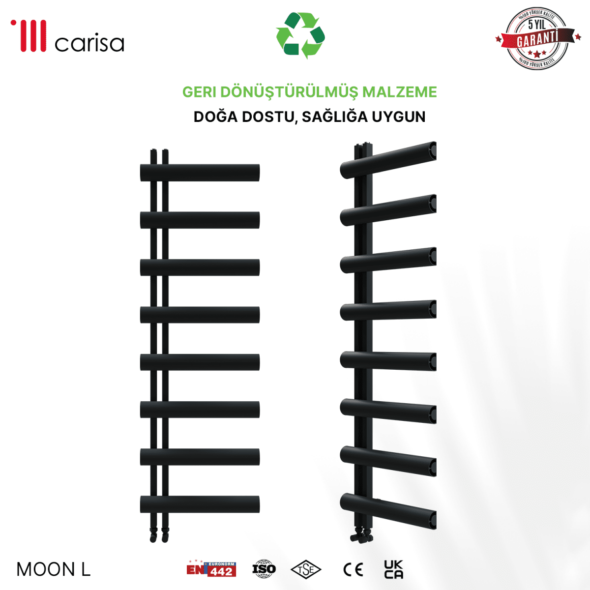 Carisa Moon L Alüminyum Havlupan Modern Tasarım Siyah - carisa