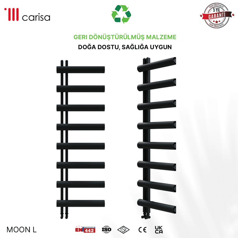 Carisa Moon L Alüminyum Havlupan Modern Tasarım Siyah - carisa