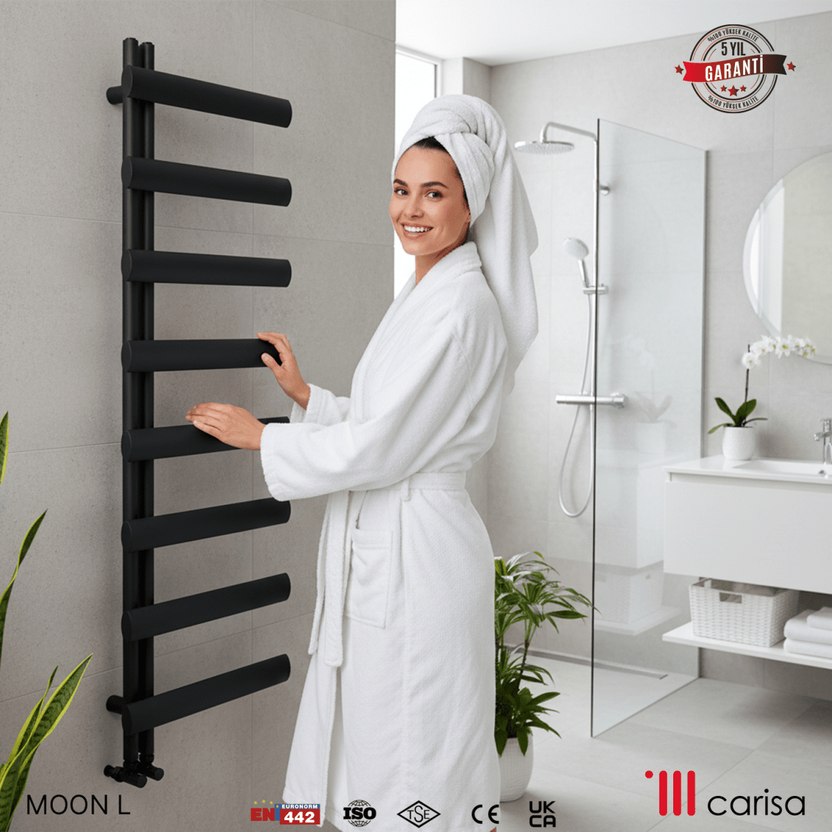 Carisa Moon L Alüminyum Havlupan Modern Tasarım Siyah - carisa