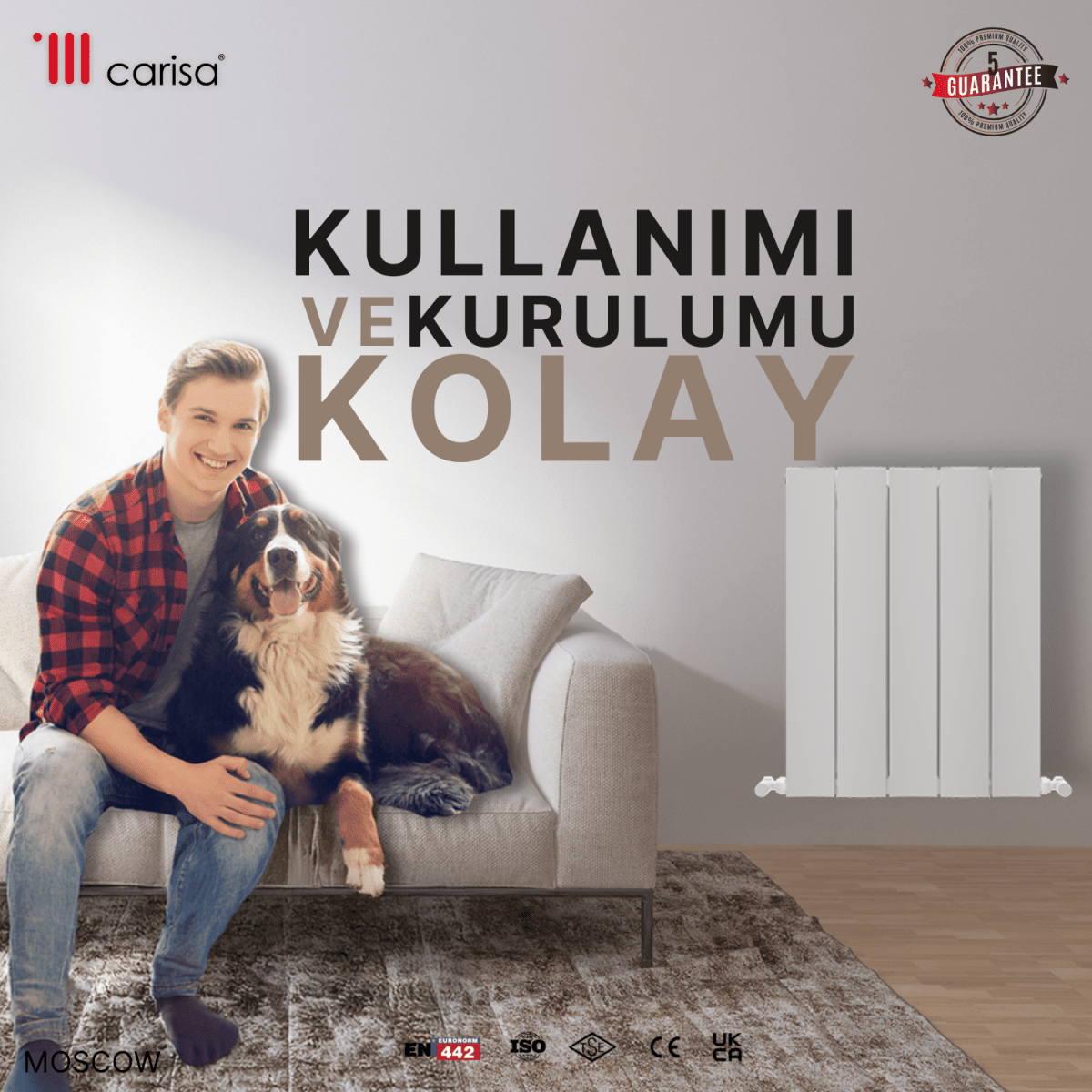 Carisa Moscow Alüminyum Radyatör Beyaz Standart Bağlantı - carisa