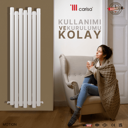 Carisa Motion Dikey Alüminyum Radyatör Modern Tasarım Beyaz - carisa