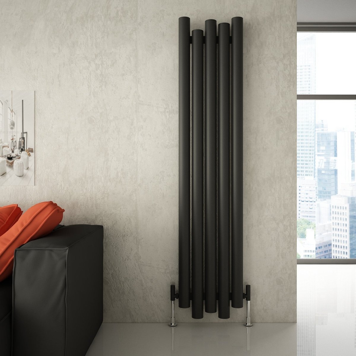 Carisa Motion Dikey Alüminyum Radyatör Modern Tasarım Siyah. - carisa