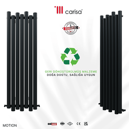 Carisa Motion Dikey Alüminyum Radyatör Modern Tasarım Siyah. - carisa