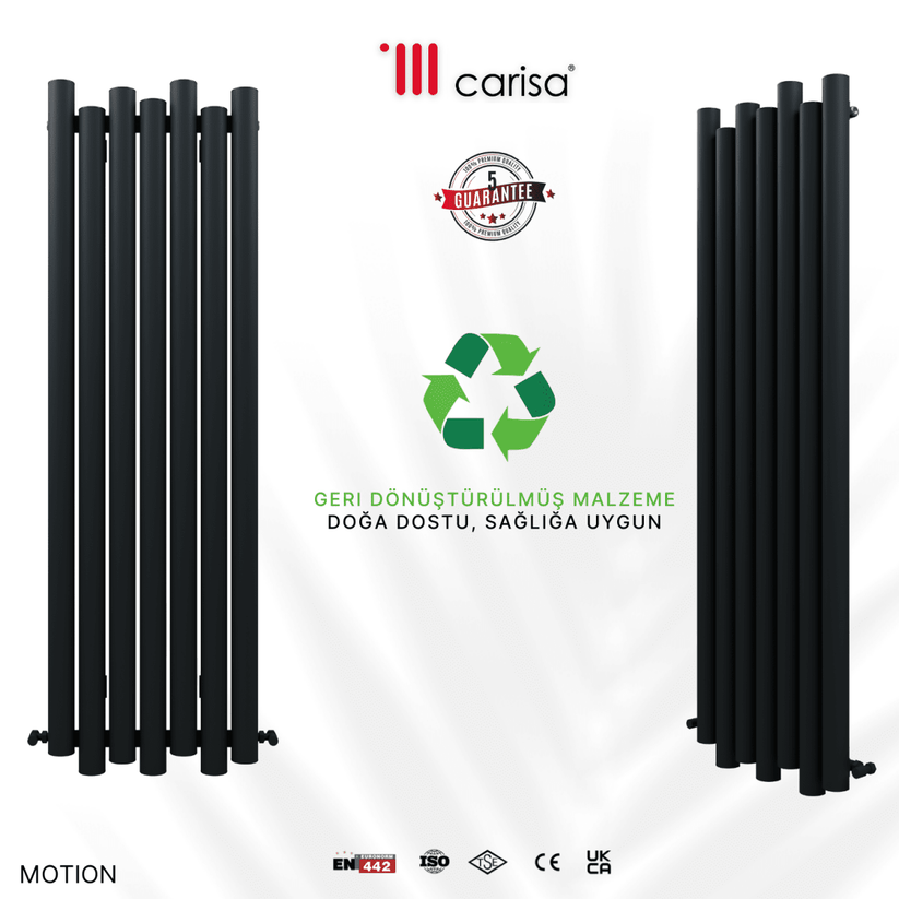Carisa Motion Dikey Alüminyum Radyatör Modern Tasarım Siyah. - carisa