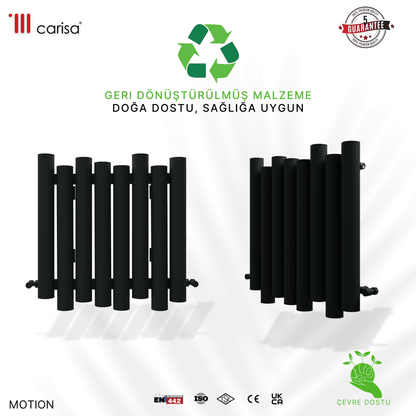 Carisa Motion Yatay Alüminyum Radyatör Modern Tasarım Siyah - carisa