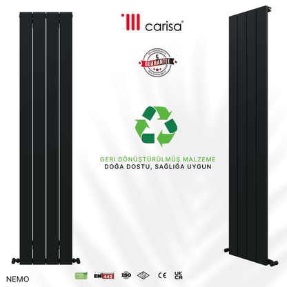 Carisa Nemo Dikey Alüminyum Radyatör Modern Tasarım Antrasit - carisa