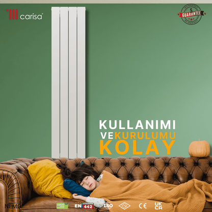 Carisa Nemo Dikey Alüminyum Radyatör Modern Tasarım Beyaz - carisa