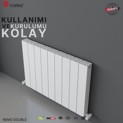 Carisa Nemo Double Alüminyum Radyatör Beyaz Standart Bağlantı - carisa