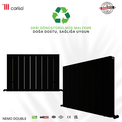 Carisa Nemo Double Alüminyum Radyatör Siyah Standart Bağlantı - carisa
