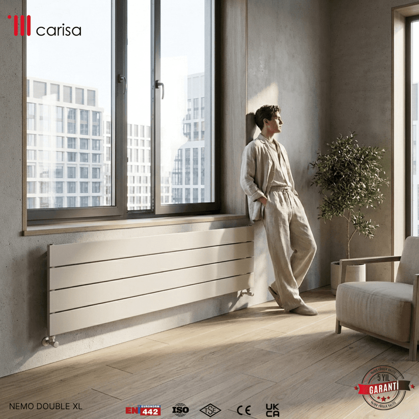Carisa Nemo Double Xl Yatay Alüminyum Radyatör Modern Tasarım Beyaz - carisa