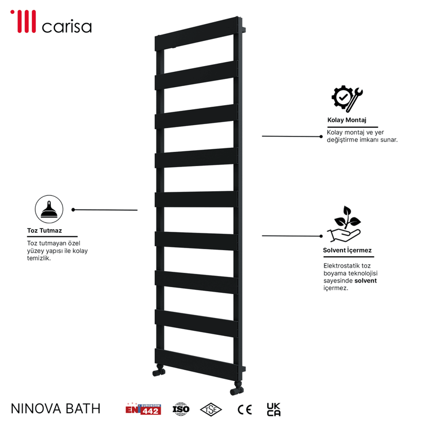 Carisa Ninova Bath Alüminyum Havlupan Modern Tasarım Antrasit - carisa