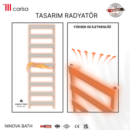 Carisa Ninova Bath Alüminyum Havlupan Modern Tasarım Beyaz - carisa