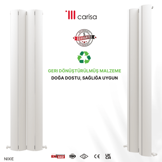 Carisa Nixie Alüminyum Radyatör Beyaz Standart Bağlantı - carisa
