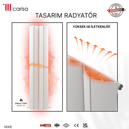 Carisa Nixie Alüminyum Radyatör Beyaz Standart Bağlantı - carisa