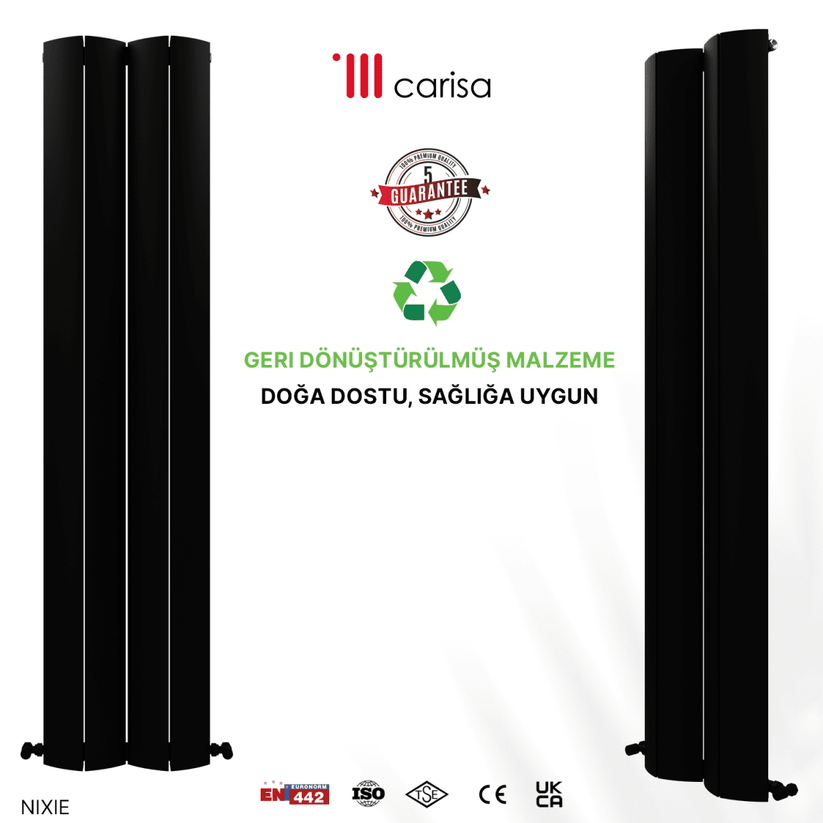 Carisa Nixie Alüminyum Radyatör Siyah Standart Bağlantı - carisa