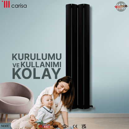 Carisa Nixie Alüminyum Radyatör Siyah Standart Bağlantı - carisa