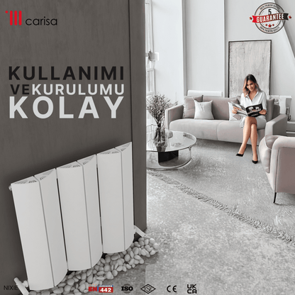 Carisa Nixie Yatay Alüminyum Radyatör Modern Tasarım Beyaz - carisa