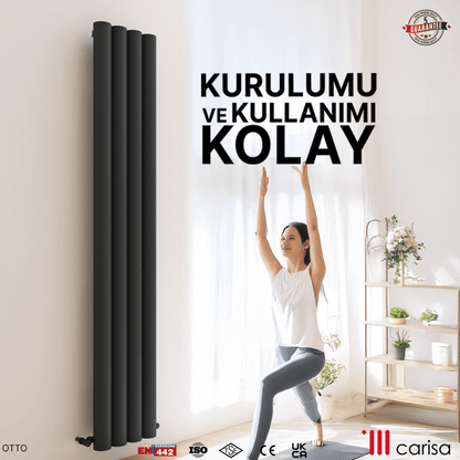 Carisa Otto Dikey Alüminyum Radyatör Modern Tasarım Siyah - carisa