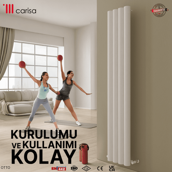 Carisa Otto Dikey Alüminyum Radyatör Modern Tasarım Beyaz - carisa
