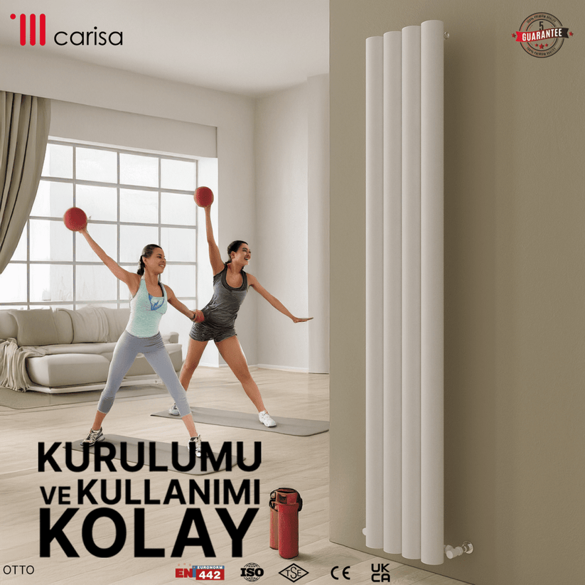 Carisa Otto Dikey Alüminyum Radyatör Modern Tasarım Beyaz - carisa