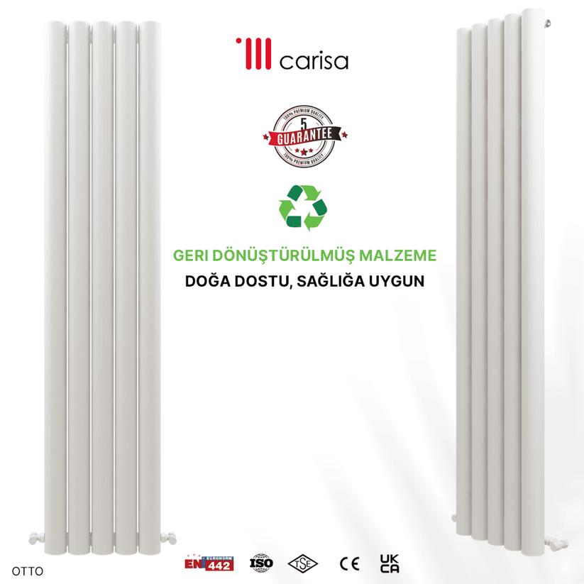 Carisa Otto Dikey Alüminyum Radyatör Modern Tasarım Beyaz - carisa