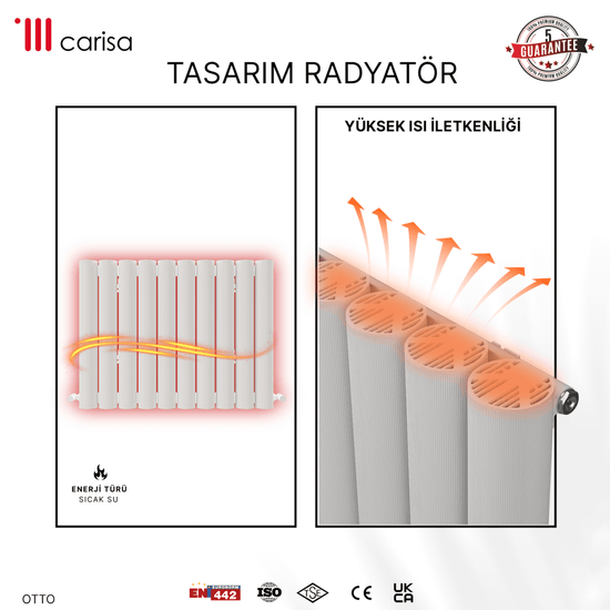 Carisa Otto Yatay Alüminyum Radyatör Modern Tasarım Beyaz - carisa
