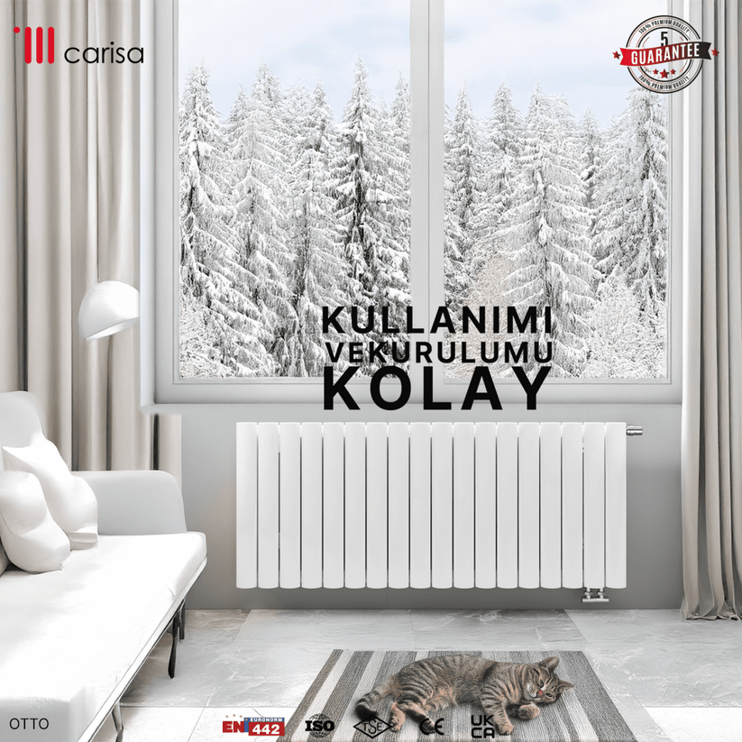 Carisa Otto Yatay Alüminyum Radyatör Modern Tasarım Beyaz - carisa
