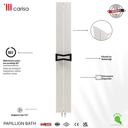 Carisa Papillion Bath Alüminyum Havlupan Modern Tasarım Beyaz - carisa