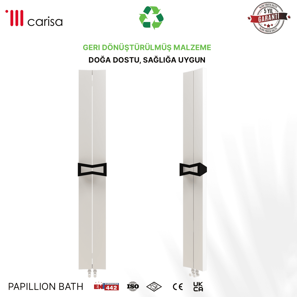 Carisa Papillion Bath Alüminyum Havlupan Modern Tasarım Beyaz - carisa